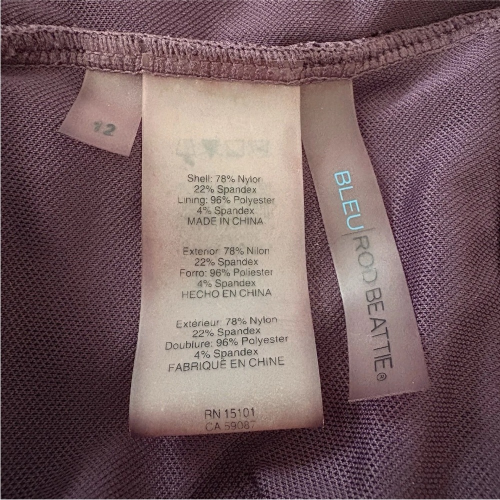 Bleu Rod Beattie Tiered Knots Purple One Piece Swimsuit Womens‎ Size 12 (683) - Picture 5 of 6